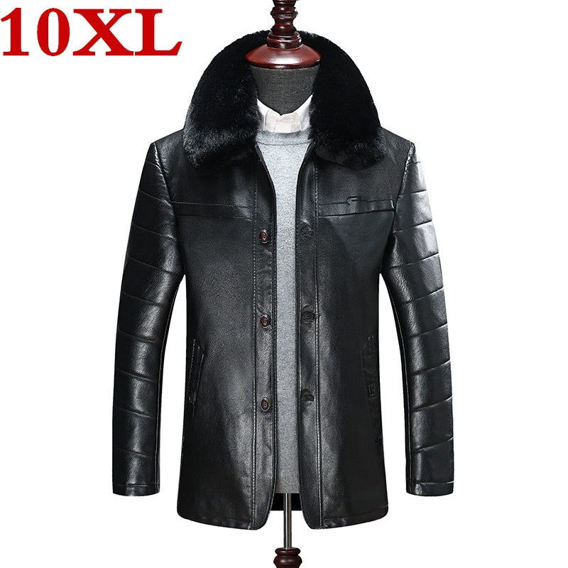 2019 new plus size 10XL 9XL  8XL genuine leather coat for men Cotton liner sheepskin leather jacket winter jackets for men