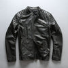 2018 Men Black/Brown Motorcycle Leather Jacket Genuine Cow Rider Jacket Casual Calf Cowhide Bomber Biker Jackets Winter Coats