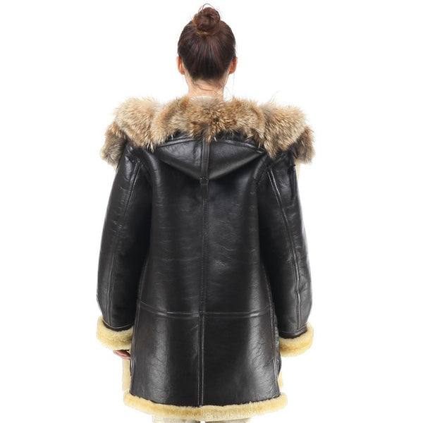 B3 shearling Bomber Fur military pilot World II Flying aviation air Leather jacket Environmental protection of leather Men's B7