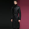 Long Leather Jacket,Mandarin Collar,Sheepskin,Coat Male,Leather Jacket Men,Mens Leather Jacket