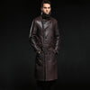Long Leather Jacket,Mandarin Collar,Sheepskin,Coat Male,Leather Jacket Men,Mens Leather Jacket
