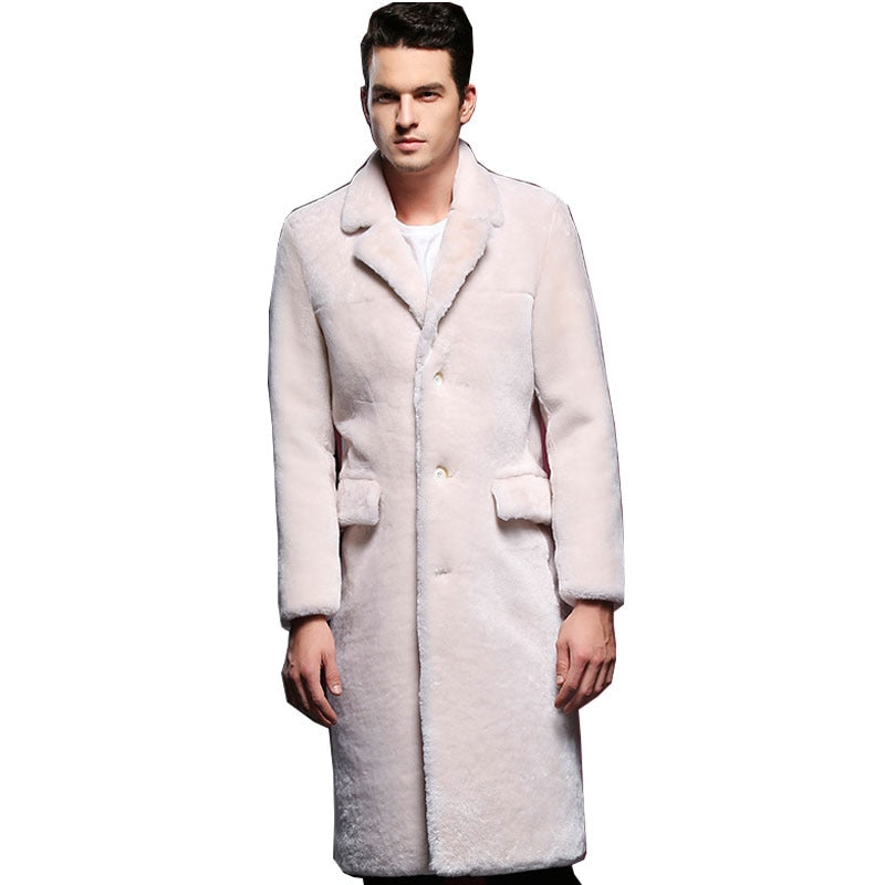 Men Fur Coat Winter 2017 Plus Size M-3XL Faux Fur Coat Men Parka Jackets Full Length Leather Overcoats With Collar Fur coats