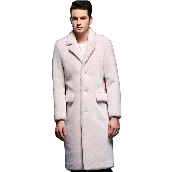 Men Fur Coat Winter 2017 Plus Size M-3XL Faux Fur Coat Men Parka Jackets Full Length Leather Overcoats With Collar Fur coats