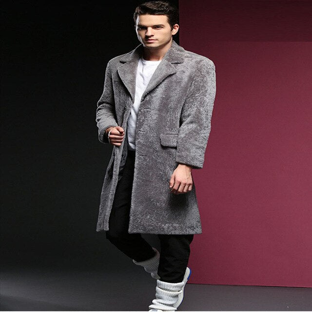 Men Fur Coat Winter 2017 Plus Size M-3XL Faux Fur Coat Men Parka Jackets Full Length Leather Overcoats With Collar Fur coats