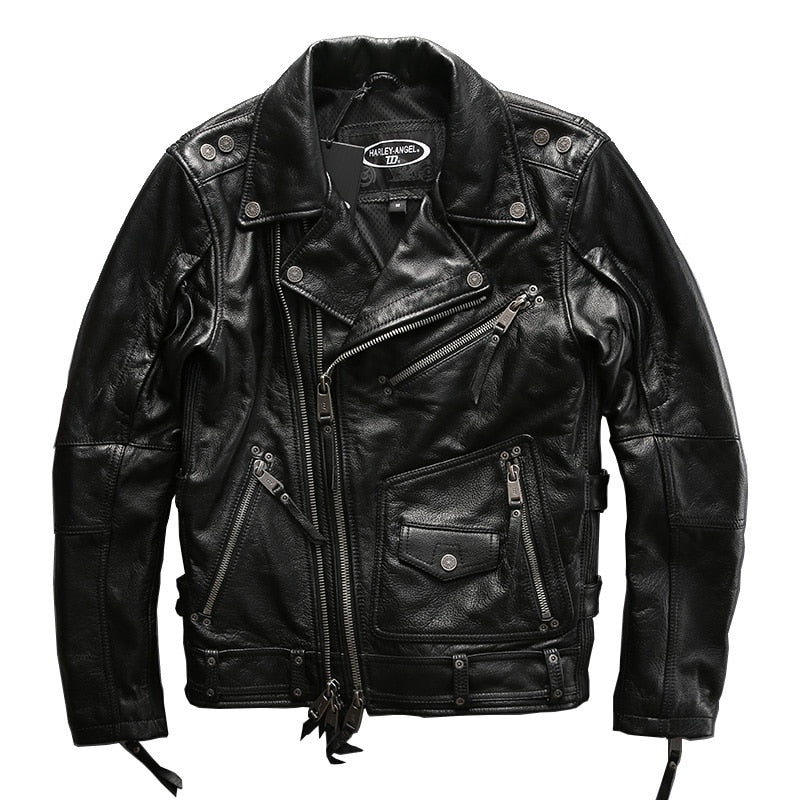 european big size high quality super genuine cow skin leather motor rider jacket mens big size casual cowhide leather jacket