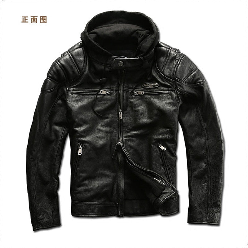 european big size high quality super genuine cow leather motor rider jacket mens big size casual cowhide leather jacket