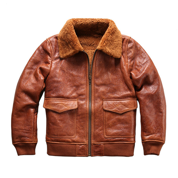8013 european size super quality warm genuine sheep leather jacket mens big size shearling bomber military fur G1 jacket