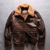 Avirex fly jacket men's genuine leather jacket with fur collar real cowskin leather bomber jacket men winter leather coat